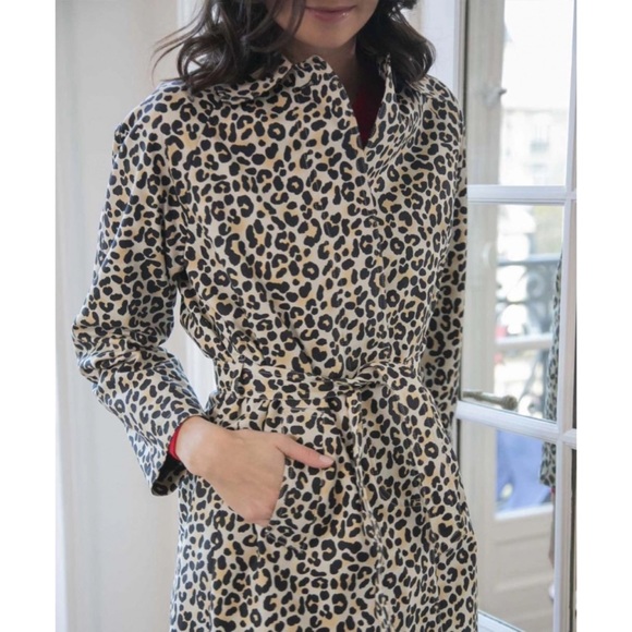 Maje Guillaume Leopard-print Stretch cotton Trench Coat Size 40 - Picture 2 of 14